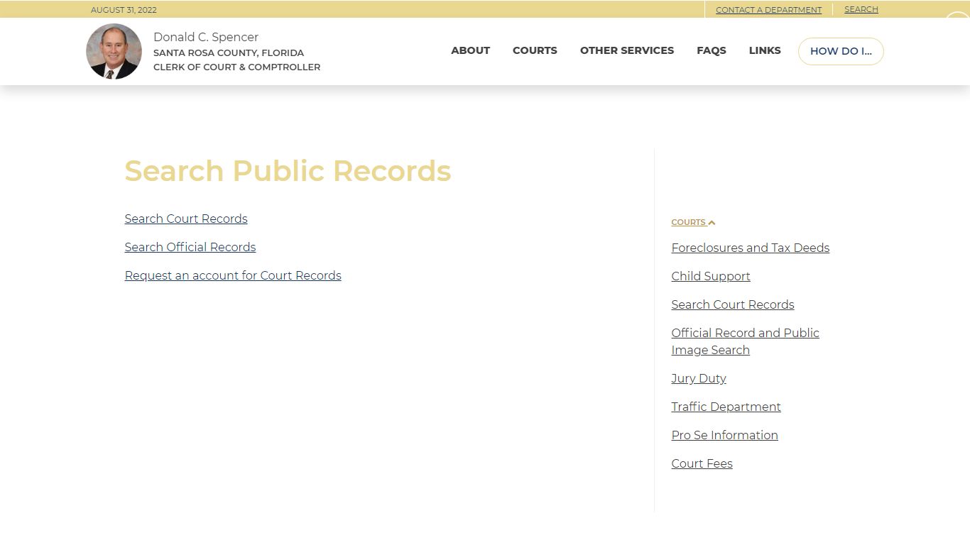 Search Public Records - Santa Rosa County, FL Clerk of Court & Comptroller